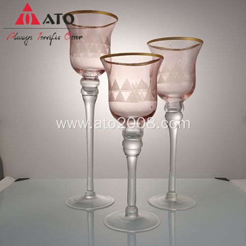 ATO Glass Candle Holder spraying Glass Candle Holder